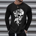 thumbnail image 2 of JHLZHS Funny T Shirts for Men for Bro Mens Solid Color Casual Plus Size Partial Print Long Sleeve T Shirt Slim Fit T Shirts for Men July 4Th Mens T Shirts Cotton July 4Th, 2 of 5