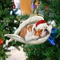 thumbnail image 3 of Luxcidy Sleeping Angel Christmas Flat Acrylic Ornament Memorial Gift, Dog Ornaments for Christmas Tree, Christmas Decorative Dog Pendant Pendant Christmas Tree Decorative Accessories Props(A), 3 of 5