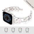 thumbnail image 2 of Swarich Clover Band for Apple Watch Bands 42mm 44mm 45mm 49mm, Simple Stylish Sparkle Diamond Metal Dressy iWatch Bracelet for Apple Watch Band Ultra 1/2 Series 9 SE 8 7 6 5 4 3 2 1,Starlight, 2 of 7