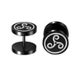 thumbnail image 4 of Pendientes de botón Yuyangstore góticos Redondos negros piercing joyería Aretes, 4 of 8