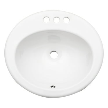 20"×18"×9" White Ceramic Oval Undermount Bathroom Sink with 3 Faucet Hole