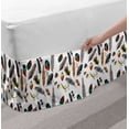 thumbnail image 2 of Feathers Bed Skirt, Arrangement of Types of Quills in Vivid Tones Grey Splashes Image Print, Elastic Bedskirt Dust Ruffle Wrap Around for Bedding Decor, 4 Sizes, Multicolor, by Ambesonne, 2 of 2