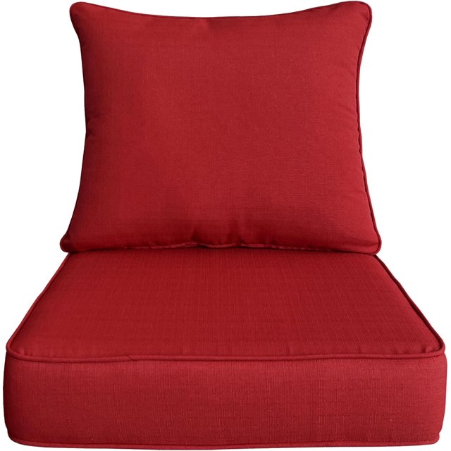 x Coussins de Patio à Assise Profonde pour Extérieur/intérieur, Ensemble de Rembourrage en Mousse Résiliente, Hydrofuges, Résistants aux Taches et aux Intempéries, Assise Profonde, Bas Chili