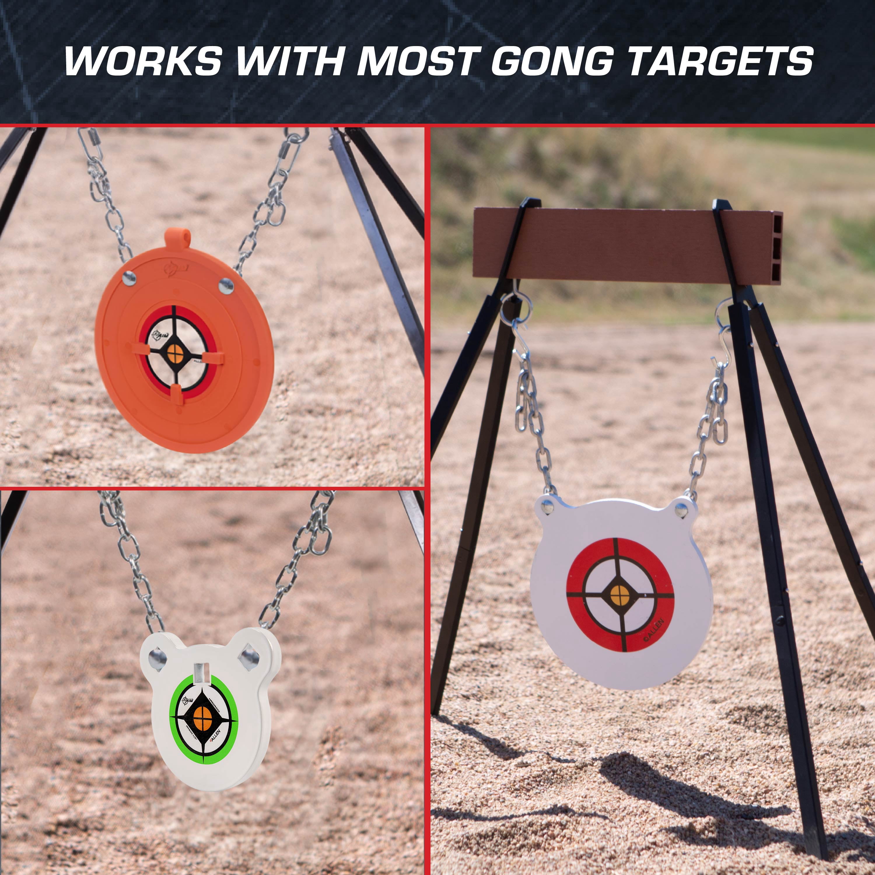 Allen Company Gong Target Hanger Kit, Heavy-Duty Steel, Target Stand