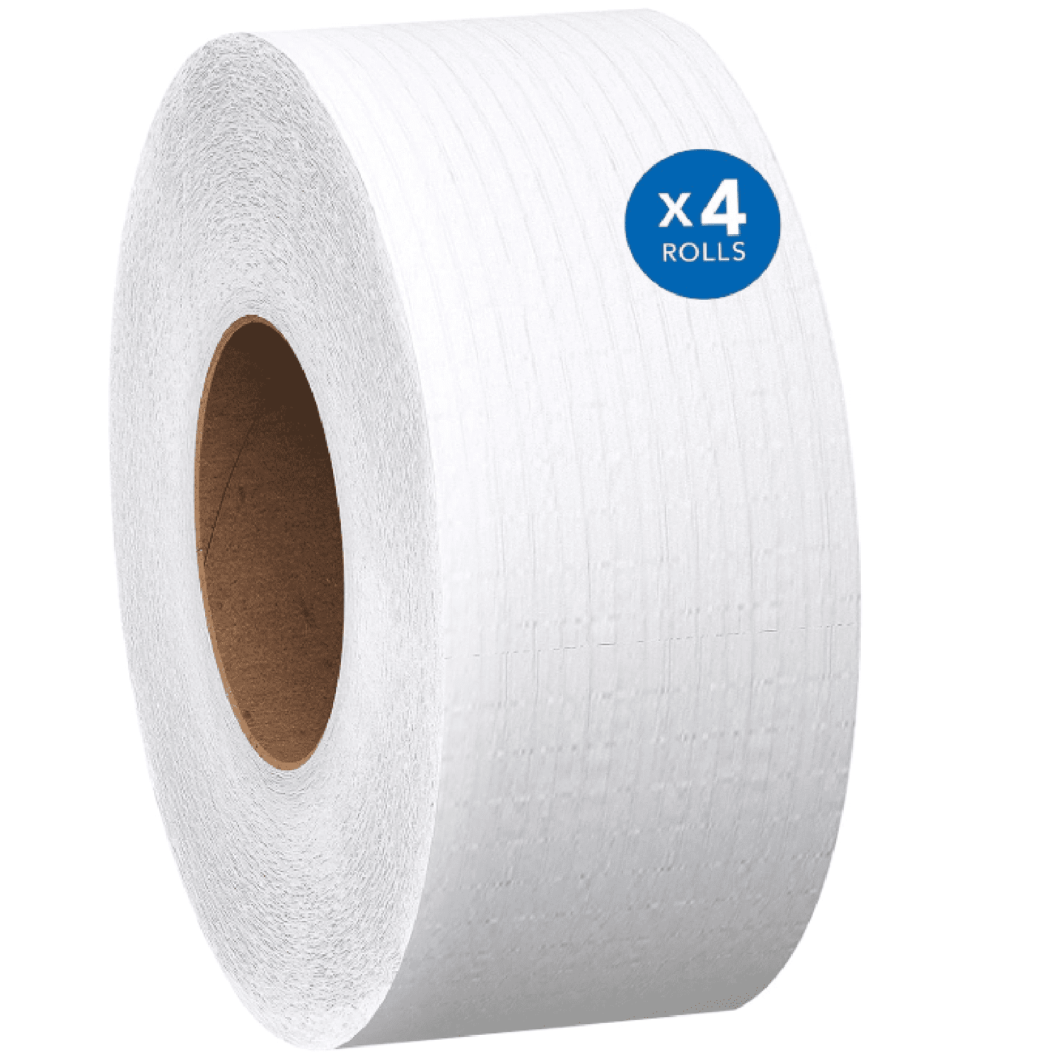 High-Capacity Jumbo Roll Bulk Toilet Paper, 2-Ply, White, Non-Perforated, Compact for Easy Storage (4 Rolls at 1,000' Each, 4,000'/Case)