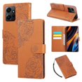 thumbnail image 1 of For Xiaomi Redmi Note 12 4G Case Rose Flower PU Leather Wallet Phone Cover with 3 Card Slots - Dark, 1 of 5