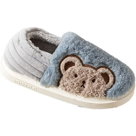

PIKADINGNIS Women Block Heel Winter Bunny Slippers Soft Fleece Plush House Shoes Indoor Outdoor