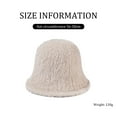thumbnail image 2 of Sombreros de cubo plegables de invierno al aire libre gorra de viaje playa pescador sombrero de felpa borroso sombrero de cubo colores lisos para hombres mujeres, 2 of 5