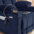 thumbnail image 3 of MCombo Electric Power Recliner Chair with Massage & Heat, Extended Footrest, Cup Holders, Navy Blue Plush Fabric 8015, 3 of 9