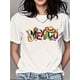 thumbnail image 1 of Mexican Cultural Elements Women's Casual Short-Sleeved T-shirt with Guitar, Flowers and Straw Hat Design, Showing Exotic , Suitable for Vacation Wear, Can Be Worn in All Seasons, 1 of 6