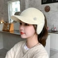 thumbnail image 2 of ievspot Women Winter Knitted Hat with Long Brim Thick Ear Protection Keep Warm Elastic Outdoor Cap Outdoor Peaked, 2 of 8
