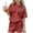 Red, variant on CYRBOKO Girls Casual Outfit Sets, Summer Elastic Waist 2 Pieces Gift Short Sleeve Tops with Shorts Khaki Size 7-8 T