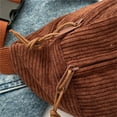 thumbnail image 4 of NEW HABIITS Women's Bag Crossbody Bag Corduroy Women's Corduroy Chest Bag Waist Bag-Yellow with Pendant, 4 of 8