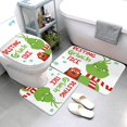 thumbnail image 3 of Stole - Juego de 4 cortinas de ducha navideñas de 71.7 x 71.7 in con alfombrilla antideslizante, tapa de inodoro y alfombrilla de baño, decoración de baño navideña de invierno BRI  Rojo Verde, 3 of 5
