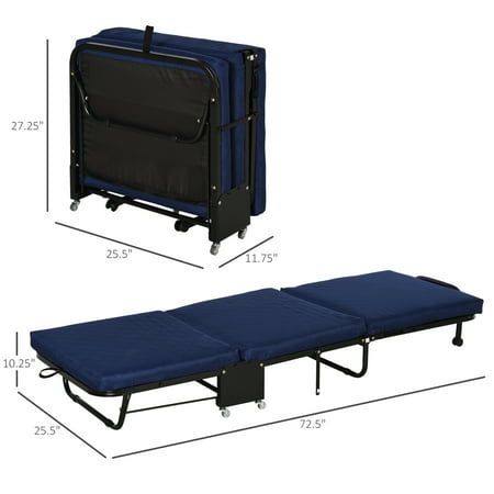 brandina pieghevole lettino mattress 6cm ruote materasso alibek extensible pliant benzoni homcom rollaway bricobravo singolo