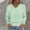 Mint Green, variant on Oplxuo Women's Eyelet Embroidery Fashion Tees, Long Sleeve Ruched V-Neck Casual Shirts Ruffle Hem Breathable Blouses