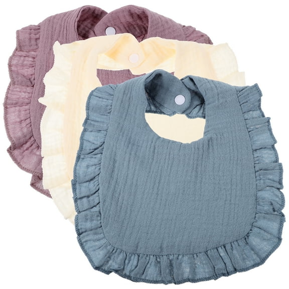 3 Pcs Baby Drool Bibs for Teething Toddler Drooling Infant Girl Ruffles Boy Child