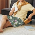thumbnail image 3 of Wukai Retro Bunny Floral Men’s Short Pajama Pants With Pockets Soft Sleep Pj Shorts for Men-XX-Large, 3 of 6