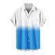 thumbnail image 5 of Blusa y camisa de manga corta con cuello vuelto para hombre, blusa informal de moda con cuello vuelto, blusa estampada de manga corta con botones, blusa de poliéster para hombre, 5 of 6