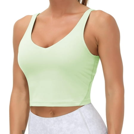 THE GYM PEOPLE Womens' Sports Bra Longline Wirefree Padded with Medium Support