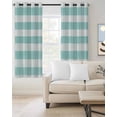 thumbnail image 2 of Aqua Striped Blackout Curtains 63 Inches Long for Bedroom, Rustic Farmhouse Stripes Thermal Insulated Room Darkening Black Out Window Curtain Panels Grommet Drapes for Living Room, 2 of 8