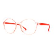 Child Size Round Thin Plastic 100% Blue Light Flitering Computer Glasses Orange