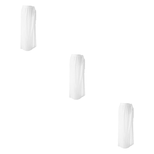 Eigraketly de gasa para mujer, faldas para cubrirse, traje de baño, vacaciones, verano, playa, abrigo, ropa cómoda, ropa de playa blanca Blanco 3piezas