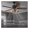 thumbnail image 4 of Ventilador de Techo con Luz Esquimal 132cm , Estilo Industrial, Función Reversible, Aspas de Madera, 6 Velocidades, Temporizador 4 hrs, Color Negro, 4 of 7