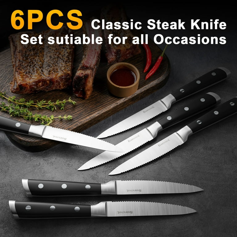 Rustic Antler Western Style Stainless Steel Steak Knife Set Of 6