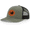 Loden/Black, variant on Mens Man Bass Fishing Alone Leather Patch Mesh Back Trucker Hat-Brown/Caramel/Camo