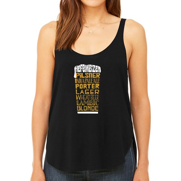Women's Premium Word Art Flowy Tank Top - Styles of Beer