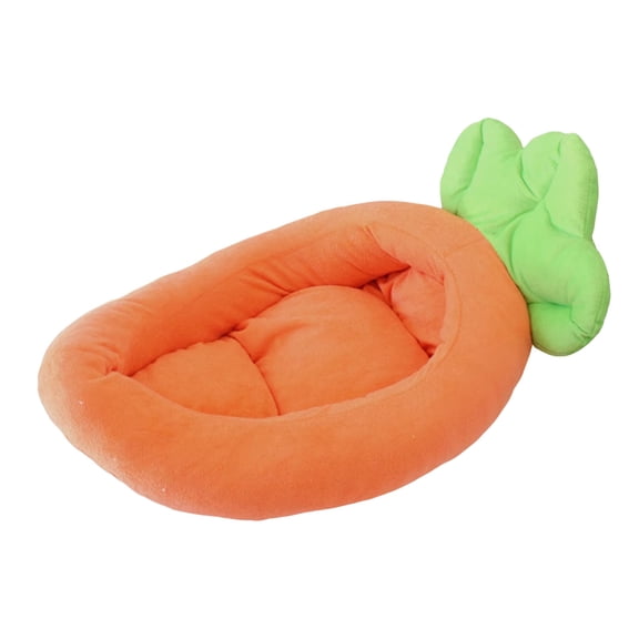 Billuyoard Cama para mascotas de terciopelo cristalino con forma de zanahoria para un sueño confortable. Suministros para mascotas: cama para Perchas para gatos Naranja l