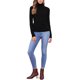 thumbnail image 2 of Suéter de cuello alto Inspire Chic para mujer, blusa de punto acanalado de manga larga, XS, negro, 2 of 6