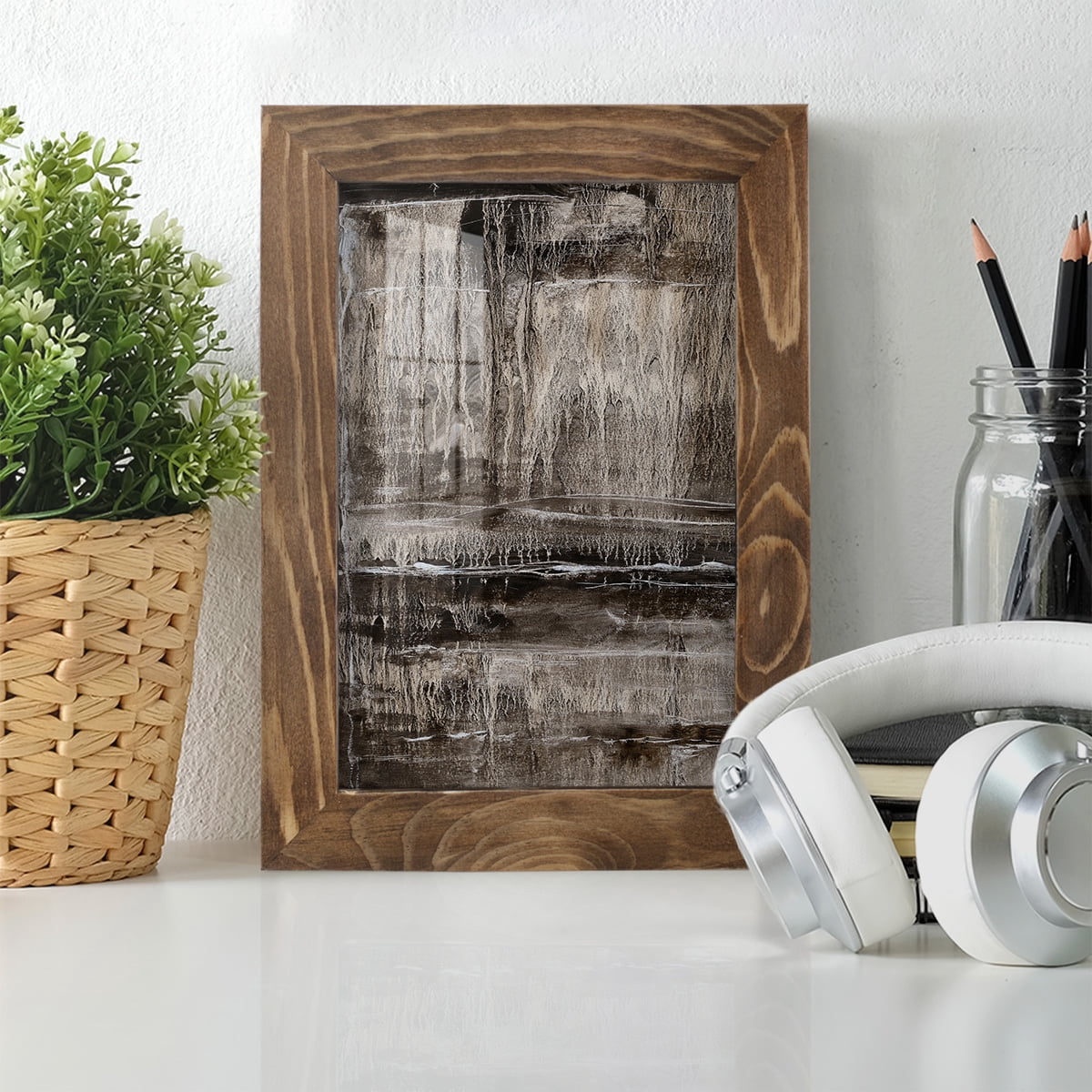 Continuum III -Framed Print w/glass-Walnut