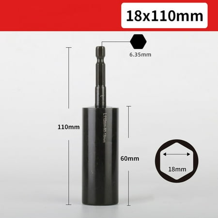 

Leke 110mm Deepen Socket Wrenches Hexagon Nut Driver Drill Bit H8-H14 Sleeve Adapter
