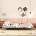 thumbnail image 2 of Miniyam Full Platform Bed , Low Profile Wooden Bed with Slats, No Box Spring Needed, Modern Design for Teen, Gray, 2 of 6