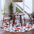 thumbnail image 3 of Coastal Crabs Round Area Rug 6Ft Washable Circle Rugs for Bathroom Office, Blue Red Nautical Anchor Lobster Marine Life Non-Slip Carpet Floor Mats Indoor Outdoor Carpet Runner Aesthetic Home Decor, 3 of 8