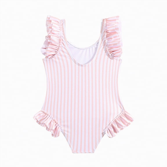Gibobby Girls One Piece Swimsuits Summer UPF 50 Quick Dry 2T 3T 4T 5T 6T Beach Bathing Suit Cross Shoulder Strap Swimwear(3 Years,Pink)