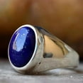 thumbnail image 3 of Blue Lapis Lazuli Ring, 925 Silver Ring, Statement Ring, New Designer Ring, Gemstone Ring, Wide Band Ring, Men's Signet Ring, Gift For Him, 3 of 4