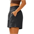 thumbnail image 5 of Sokhug High Waist Casual Athletic Shorts for Women Lightweight Loose with Pockets Daily Walking Silm Fit Solid Color Travel Outdoor Workout Shorts, 5 of 6