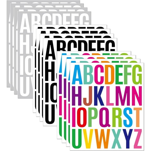 12 Sheets Letter Sticker, 312 PCS Alphabet Stickers Waterproof Alphabet, 2 inch Self Adhesive Letters Kit Mailbox Sticker Vinyl Letter Stickers, Mailbox Labels DIY Crafts Art Making, Notebook