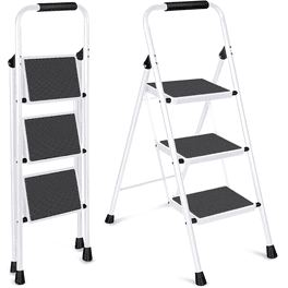 WFX Utility Tess 2 Step Heavy Duty Foldable Wood Ladder 300 lb. Capacity Walmart