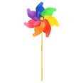 thumbnail image 1 of Uxcell 30.7 Inch Rainbow Pinwheels 7 Leaves Wind Plastic Windmill for Party Decorations Outdoor Lawn Yard, Iridescent, 1 of 1