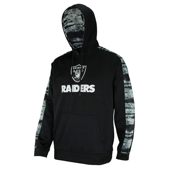 Zubaz NFL Men's Performance Pullover Hoodie with Oxide Sleeves, Las Vegas Raiders Small