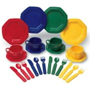 Learning Resources Play Dishes, Colorful Kitchen Toy Plate Set, 24 Piece Set, Ages 3+