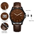 thumbnail image 2 of Watch for Men Minimalist Ultra Thin Wrist Watch Waterproof Quartz Analog Watch with Leather Strap -Gift for Men, 2 of 7