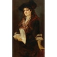 thumbnail image 3 of Hans Makart 10x14 Black Modern Framed Museum Art Print Titled - Portrait of a Lady with a Fan (1885), 3 of 5