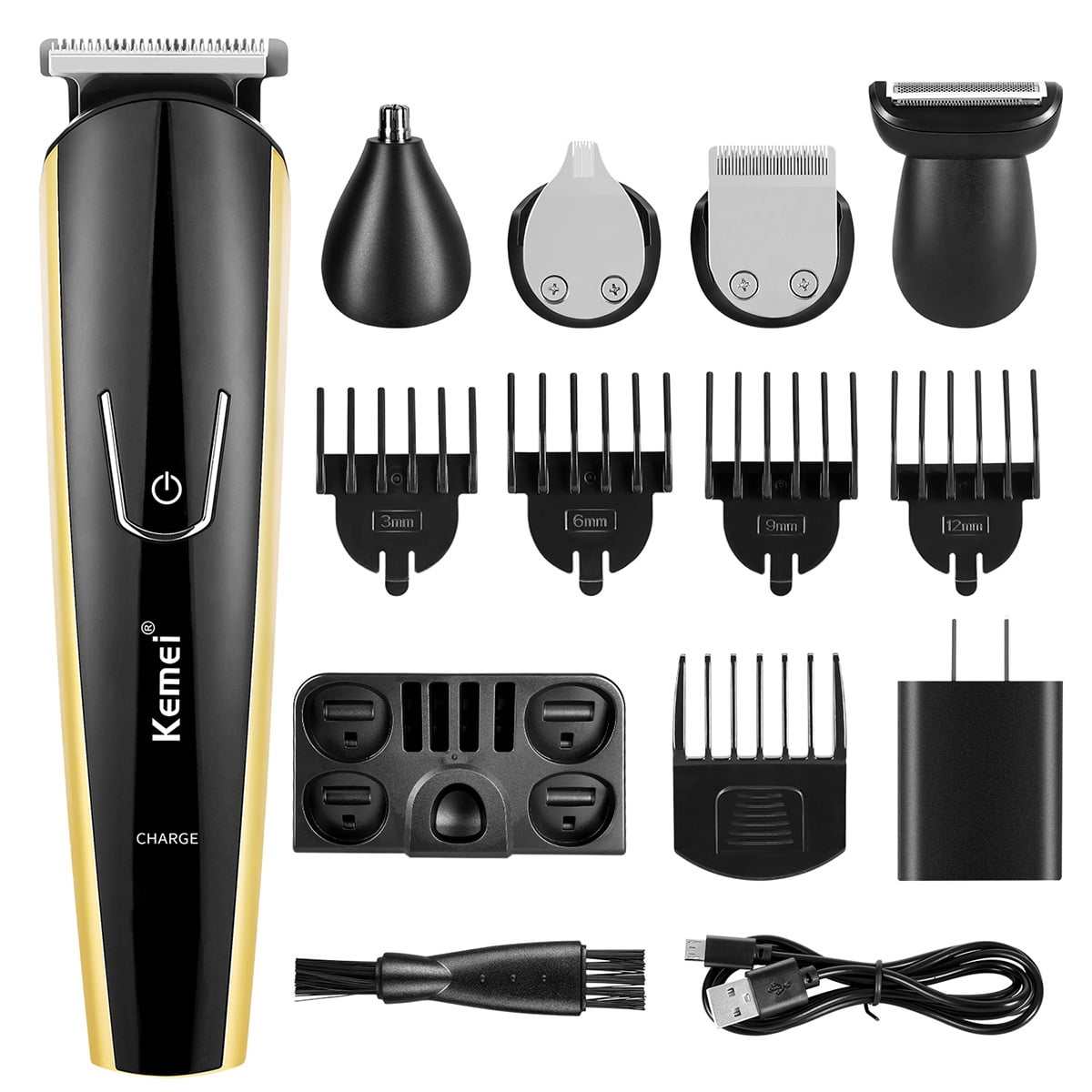 Beard Trimmer, Hair Clippers Hair Trimmer for Men, Cordless Body Mustache Nose Ear Facial Cutting Groomer, Electric Shaver All in 1 Grooming Kit, USB