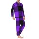 thumbnail image 2 of Fotbe Purple Buffalo Plaid Pijama de Hombre con Estampado de Manga Larga, Conjunto de 2 Piezas, Ropa de Dormir Suave y Cómoda con Bolsillos-XX-Large, 2 of 7