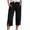 Black, variant on Capris Pants for Women Trendy Straight Leg Slit Cropped Capris Pants Summer Casual